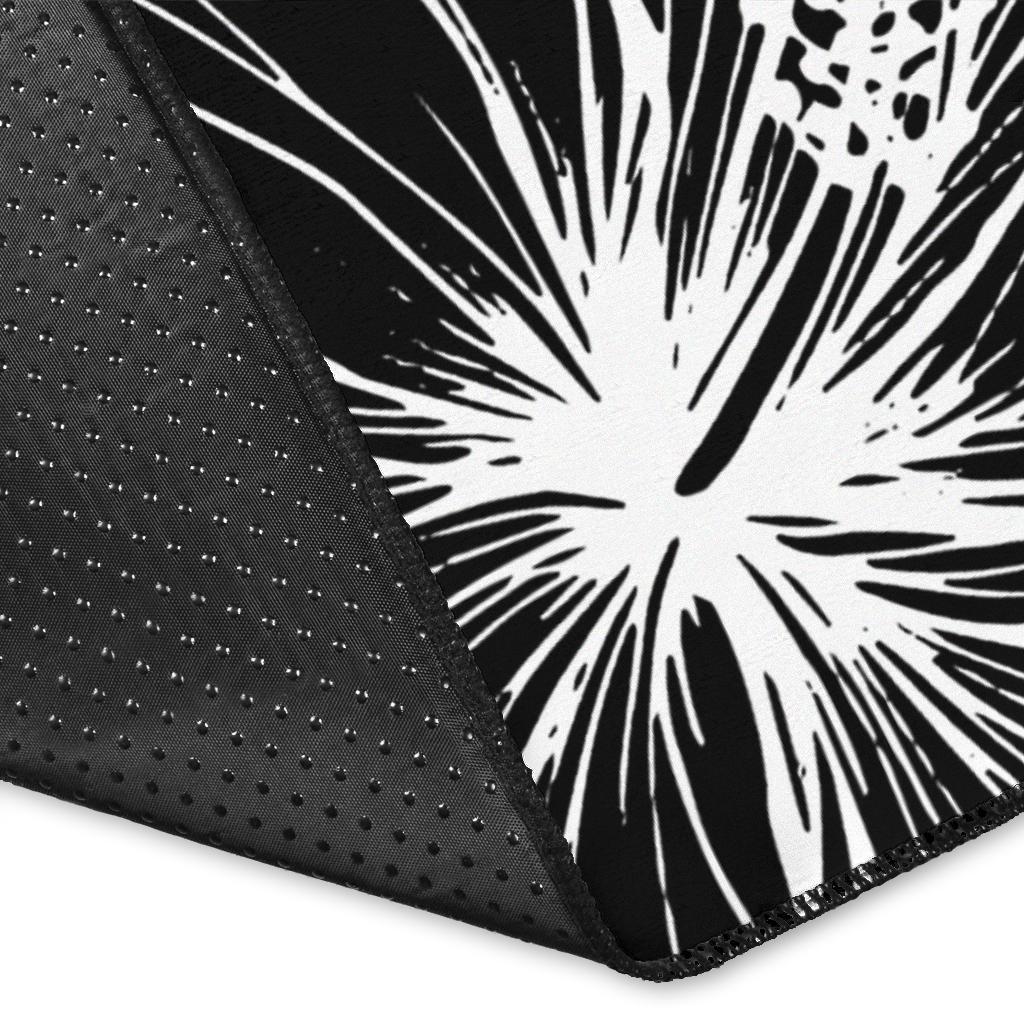 FSM Polynesian Area Rug - Summer Plumeria (Black) - Polynesian Pride