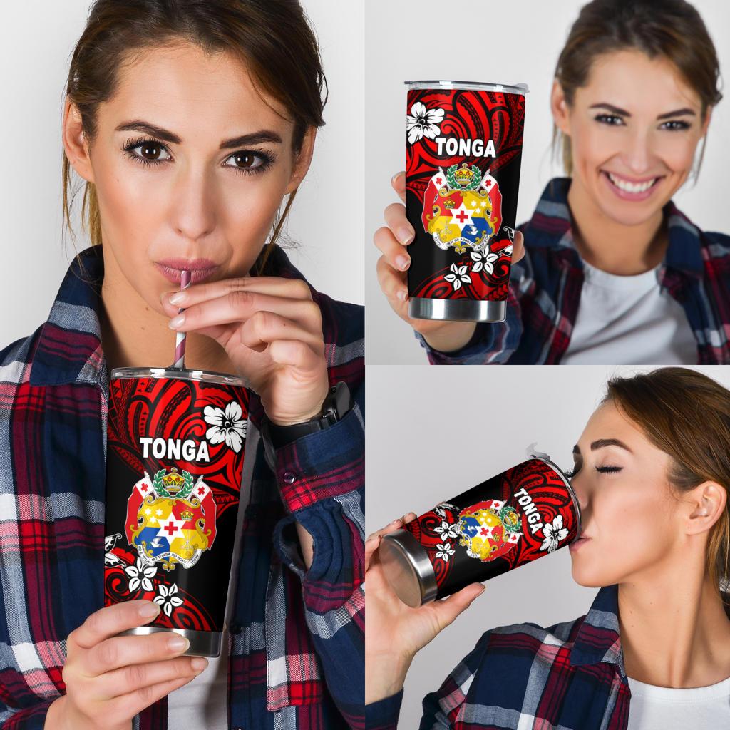 Mate Ma'a Tonga Rugby Tumbler Polynesian Unique Vibes - Red - Polynesian Pride