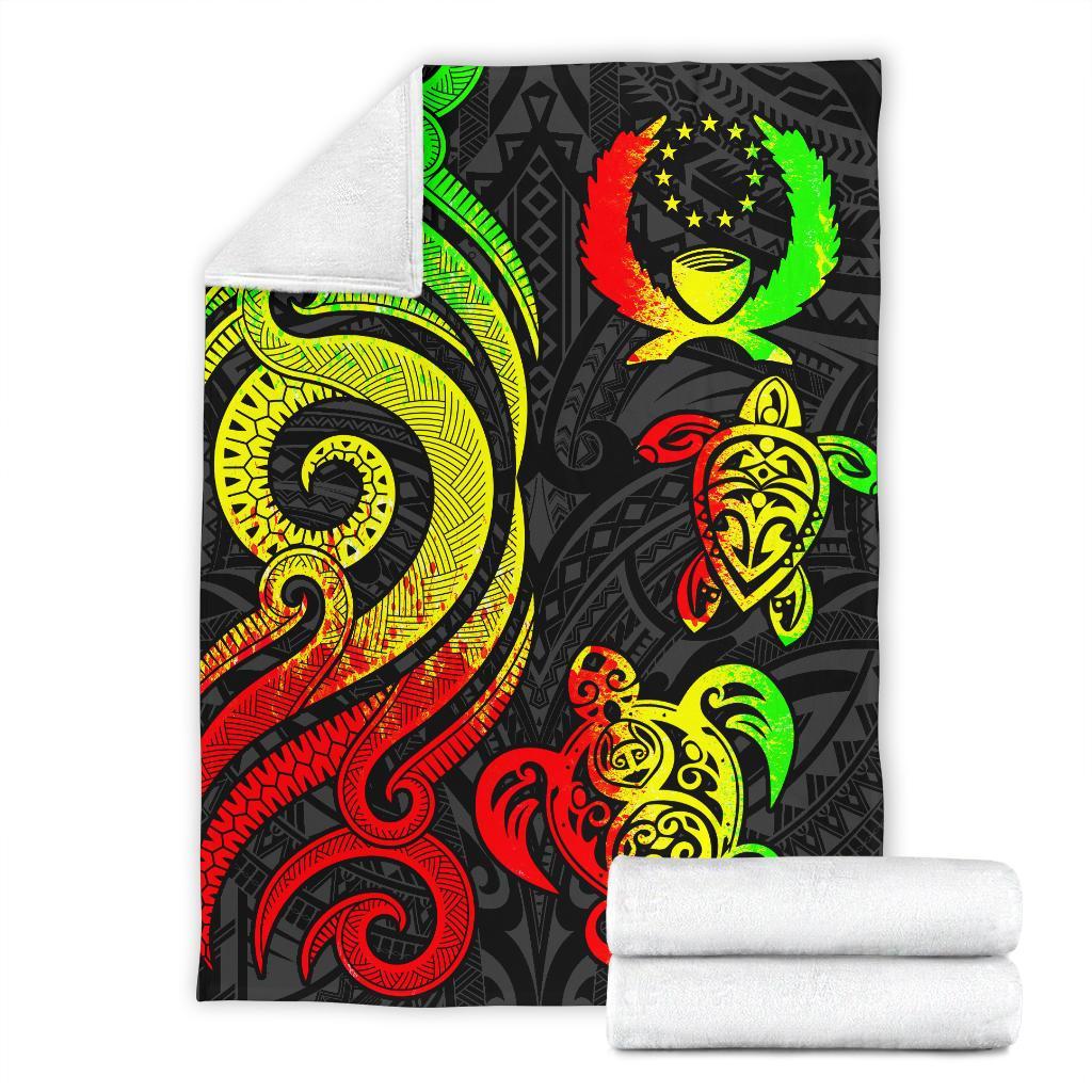 Pohnpei Micronesian Premium Blanket - Reggae Tentacle Turtle - Polynesian Pride