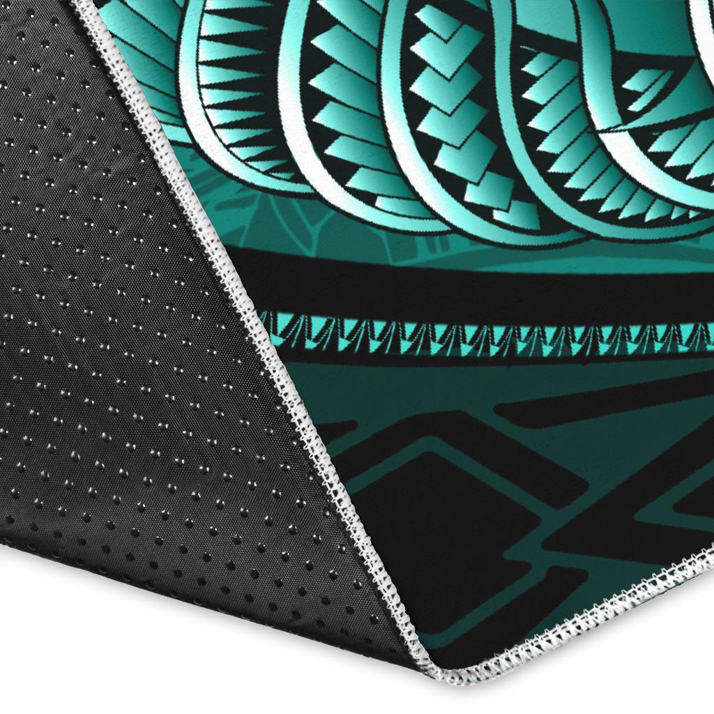 Fish Hook Area Rug Manta Polynesian Turquoise - Polynesian Pride