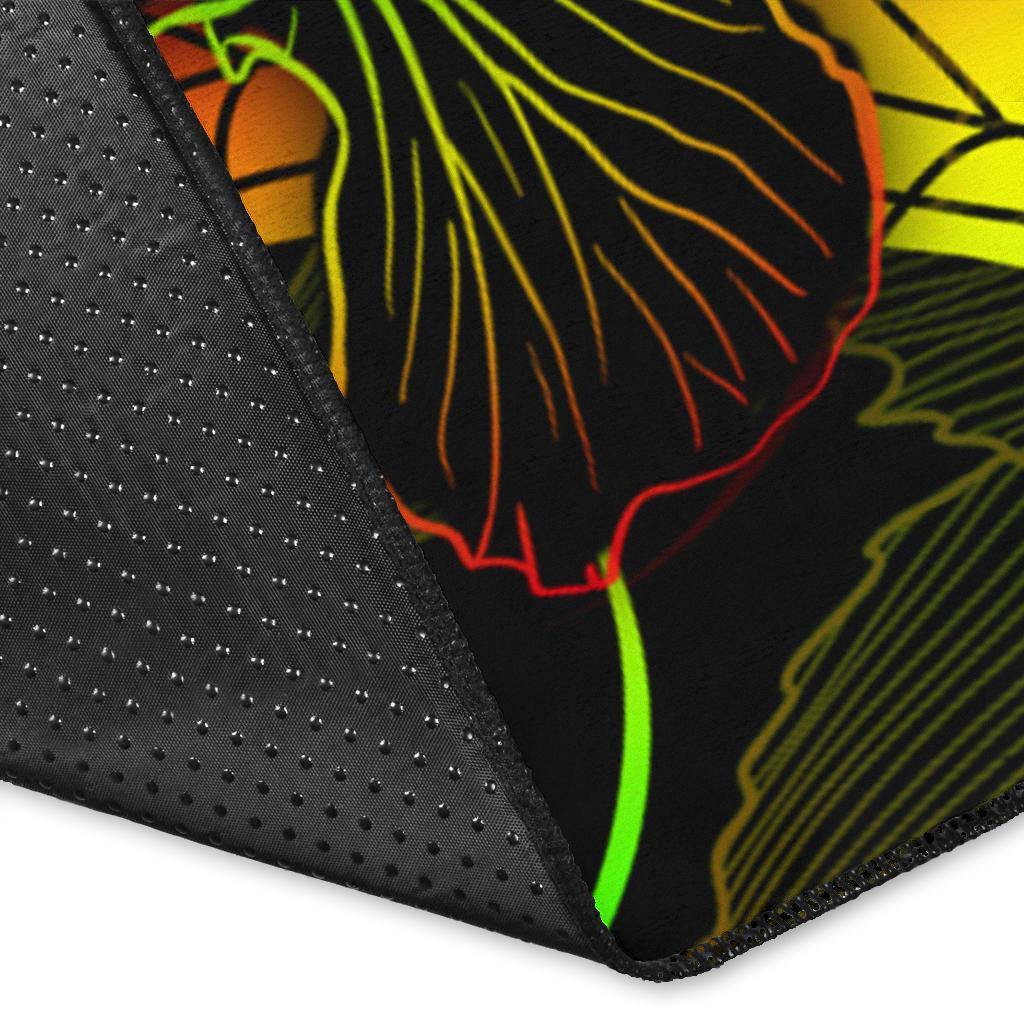 Guam Polynesian Area Rugs - Turtle With Blooming Hibiscus Reggae - Polynesian Pride