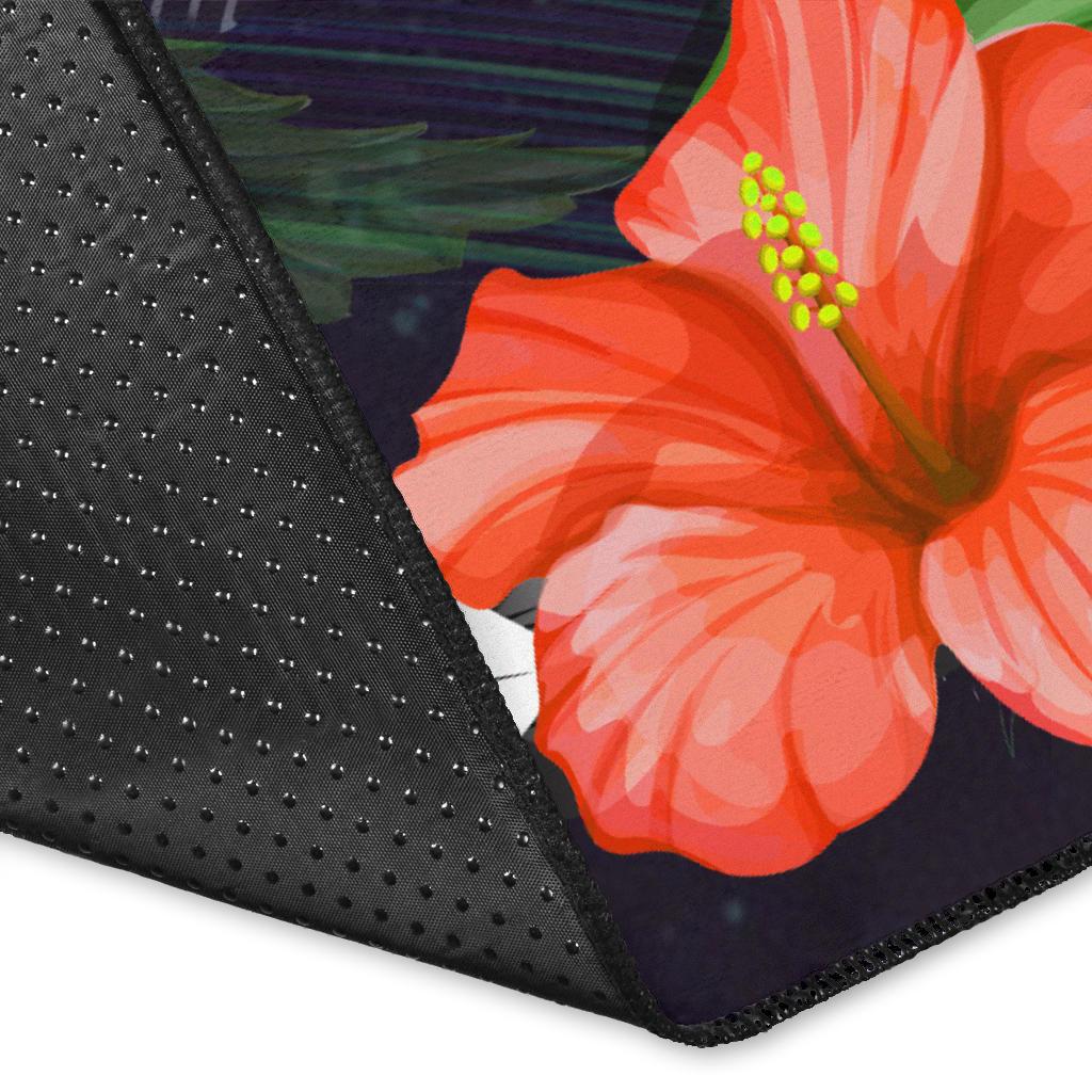 Hibiscus Palm Background Area Rug AH - Polynesian Pride
