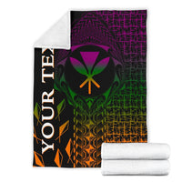 Hawaii Custom Personalised Premium Blanket - Kanaka Maoli Rocket Style - Polynesian Pride