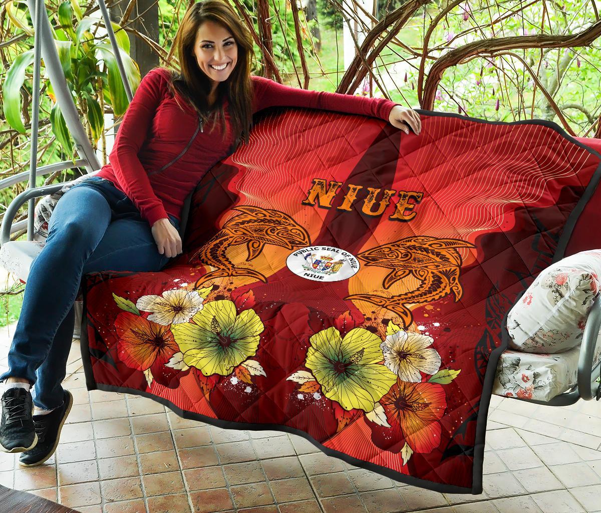 Niue Premium Quilt - Tribal Tuna Fish - Polynesian Pride