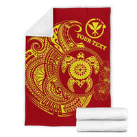Hawaii Polynesian Personalised Premium Blanket - Vintage Polynesian Turtle (Red) - Polynesian Pride