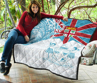 Fiji Polynesian Premium Quilt - Fiji Flag Fiji Flag with Coat of Arms - Polynesian Pride