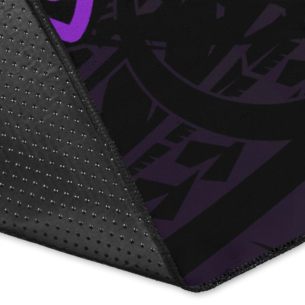 Kanaka Map Hibiscus Plumeria Turtle Art Polynesian Area Rug Violet AH - Polynesian Pride