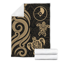 Yap Micronesian Premium Blanket - Gold Tentacle Turtle - Polynesian Pride