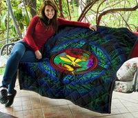 Polynesian Hawaii Premium Quilt - Colorful Turtle Shark - Polynesian Pride