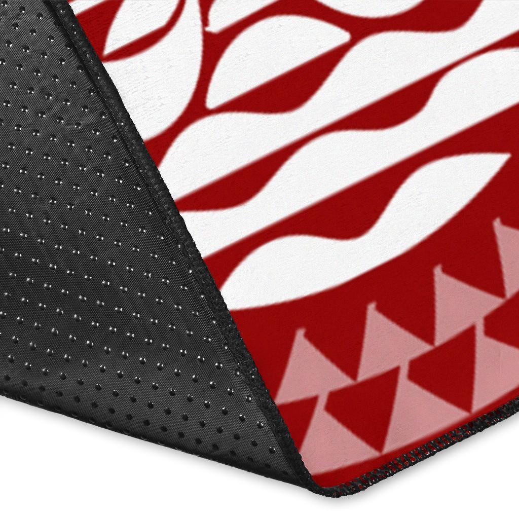 Tahiti Area Rug - Tahiti Seal In Polynesian Tattoo Style (Red) - Polynesian Pride