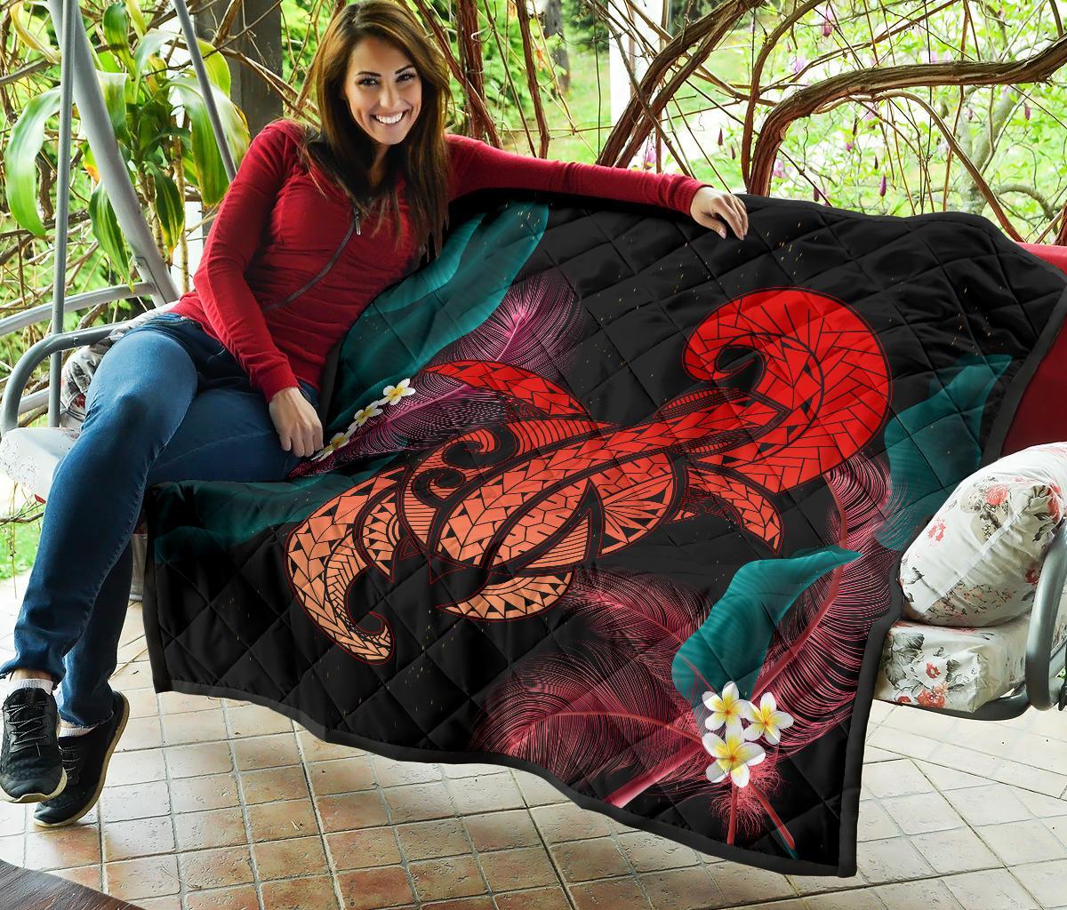 Hawaii Turtle Polynesian Tropical Premium Quilt - Ghia Style Red - Polynesian Pride
