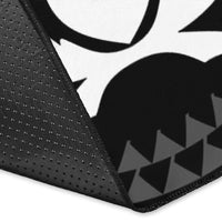 Pohnpei Area Rug - Pohnpei Seal With Polynesian Tattoo Style ( Black) - Polynesian Pride