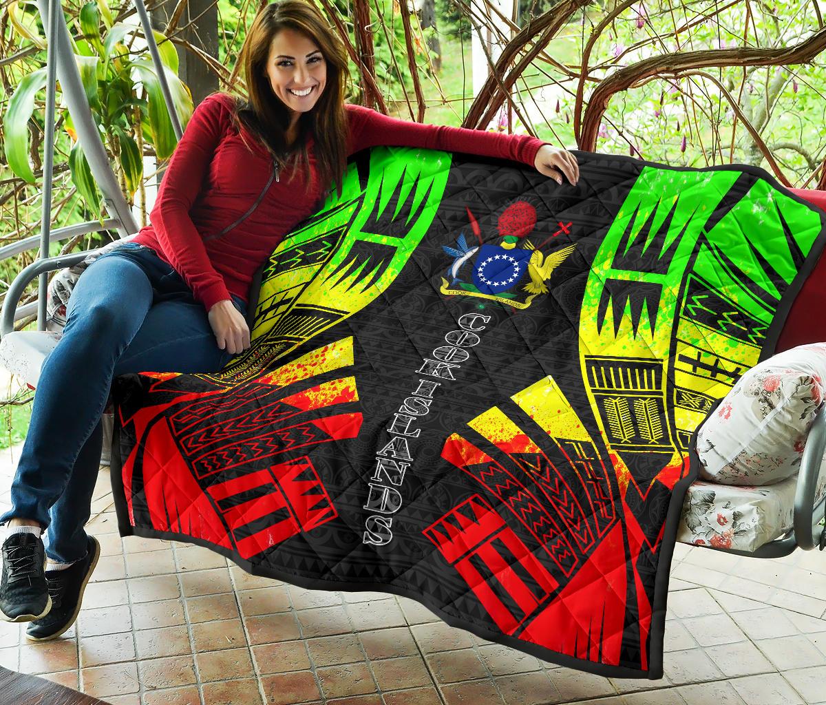 Cook Islands Premium Quilt - Cook Islands Polynesian Reggae Tattoo - Polynesian Pride