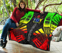Cook Islands Premium Quilt - Cook Islands Polynesian Reggae Tattoo - Polynesian Pride