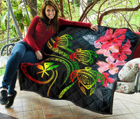 Hawaii Turtle Polynesian Tropical Premium Quilt - Cora Style Reggae - Polynesian Pride