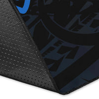 Kanaka Map Hibiscus Plumeria Turtle Art Polynesian Area Rug Blue AH - Polynesian Pride