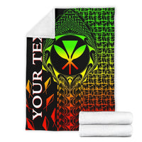 Hawaii Custom Personalised Premium Blanket - Kanaka Maoli Rocket Style (Reggae) - Polynesian Pride