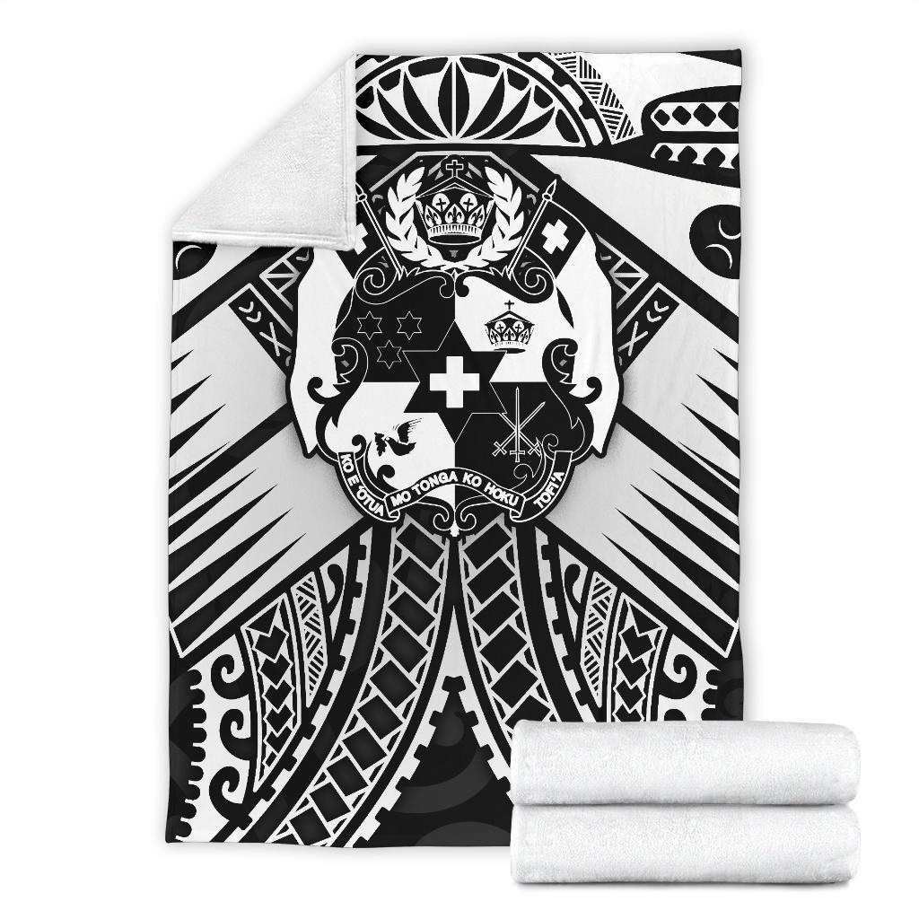 Tonga Polynesian Premium Blanket - Tonga White Seal with Polynesian tattoo - Polynesian Pride