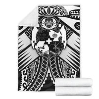 Tonga Polynesian Premium Blanket - Tonga White Seal with Polynesian tattoo - Polynesian Pride
