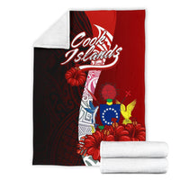 Cook Islands Polynesian Premium Blanket - Coat Of Arm With Hibiscus - Polynesian Pride