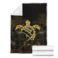 Hawaii Turtle Kanaka Golden Premium Blanket - Polynesian Pride