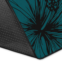 Kosrae Polynesian Area Rug - Summer Plumeria (Turquoise) - Polynesian Pride