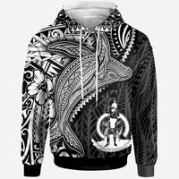 Vanuatu Hoodie Humpback Whale & Coat of Arms White Unisex White - Polynesian Pride