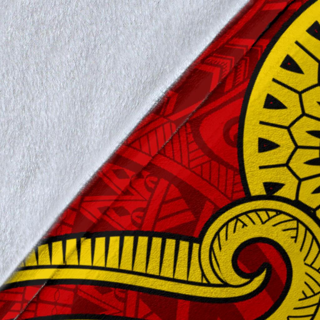 Polynesian Hawaii (Kanaka Maoli) Premium Blanket - Red Tentacle Turtle - Polynesian Pride