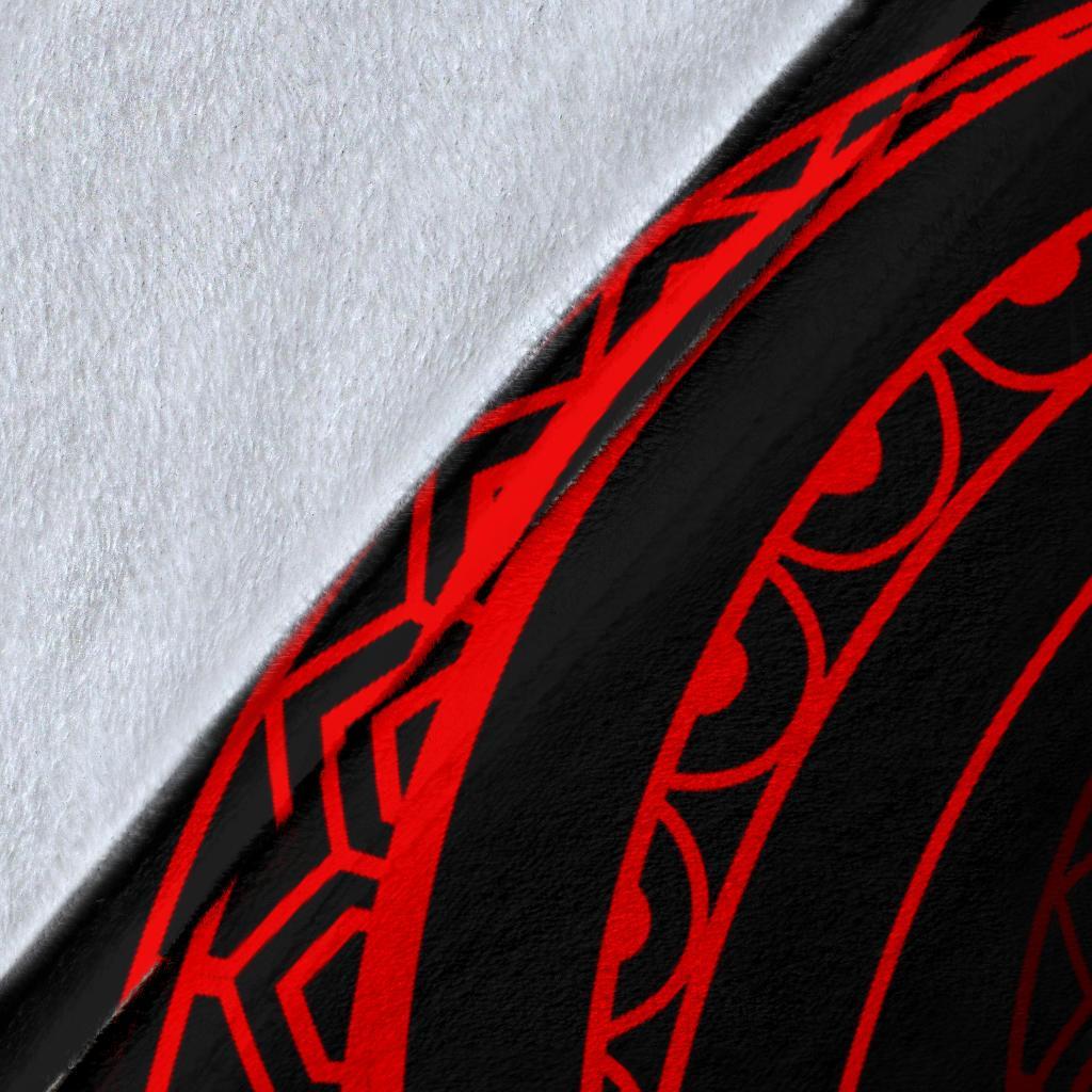Hawaii Turtle Hibicus Premium Blanket - Frida Style - Red - Polynesian Pride