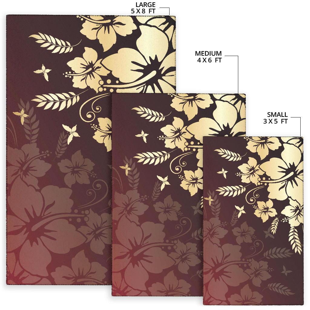Hibiscus Golden Royal Area Rug AH - Polynesian Pride