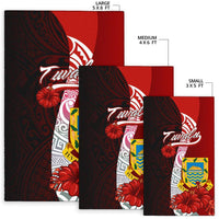 Tuvalu Polynesian Area Rug - Coat Of Arm With Hibiscus - Polynesian Pride