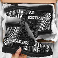 Gambier Islands Leather Boots - Polynesian Black Chief Version - Polynesian Pride