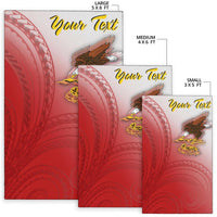 American Samoa Polynesian Custom Personalised Personalized Area Rug - Bald Eagle (Red) - Polynesian Pride