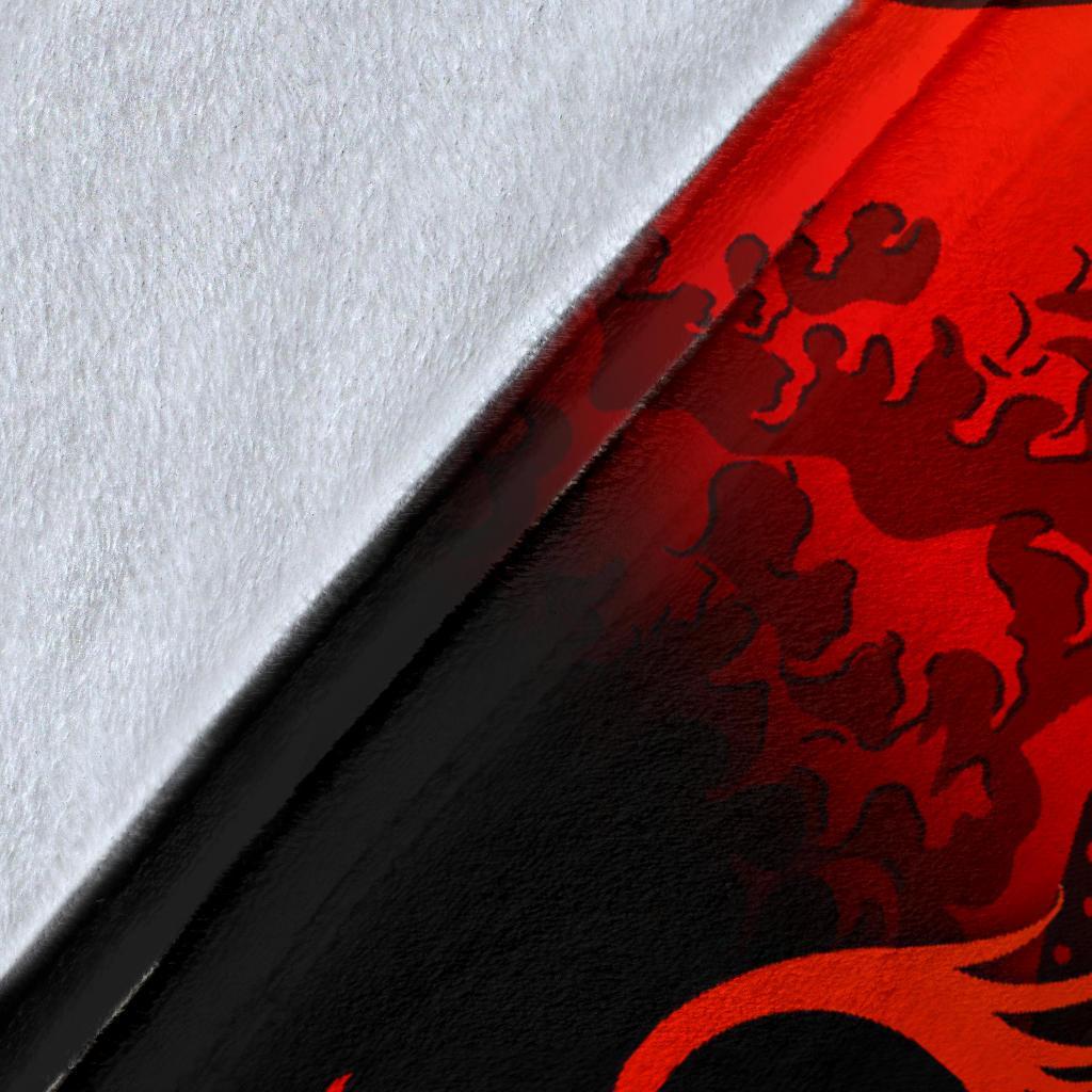 Tahiti Polynesian Premium Blanket - Plumeria Flowers And Waves - Polynesian Pride