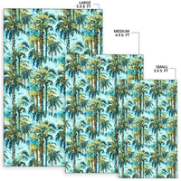 Tropical Palm Trees Blue Rug - Polynesian Pride