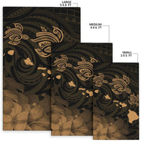 Hawaii Turtle Hibiscus Map Polynesian Area Rug AH - Polynesian Pride