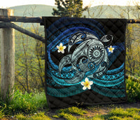 Hawaii Turtle Plumeria Polynesian Premium Quilt - Mela Style - Polynesian Pride