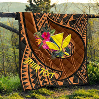 Hawaii Kanaka Maoli Personalised Quilt - Polynesian Hook And Hibiscus - Polynesian Pride