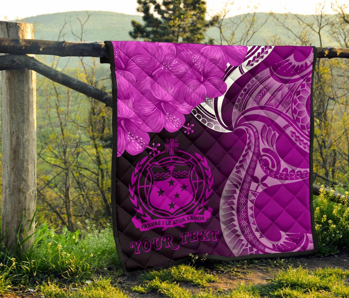 Samoa Custom Personalised Premium Quilt - Samoa Seal Wave Style (Pink) - Polynesian Pride