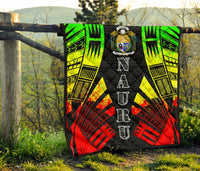 Nauru Premium Quilt - Nauru Coat Of Arms Polynesian Reggae Tattoo - Polynesian Pride