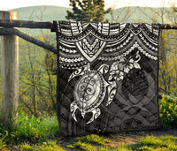 Pohnpei Polynesian Premium Quilt - Polynesian White Turtle - Polynesian Pride