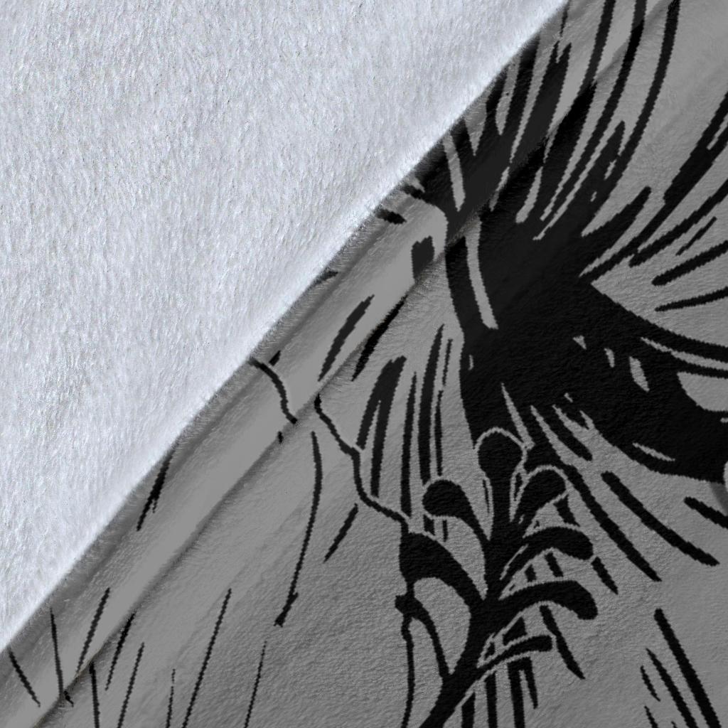 Hawaii Turtle Premium Blanket Polynesian Hibiscus Art Ver 2.0 Gray AH - Polynesian Pride