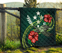 Kosrae Polynesian Premium Quilt - Green Turtle Hibiscus - Polynesian Pride