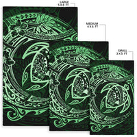 Hawaiian Map Turtle Polynesian Circle Rug AH - Polynesian Pride