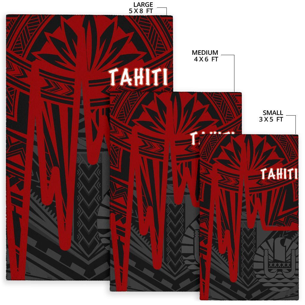 Tahiti Area Rug - Tahiti Seal In Heartbeat Patterns Style (Red) - Polynesian Pride