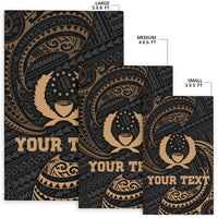 Pohnpei Micronesia Custom Personalised Area Rug - Gold Tribal Wave - Polynesian Pride