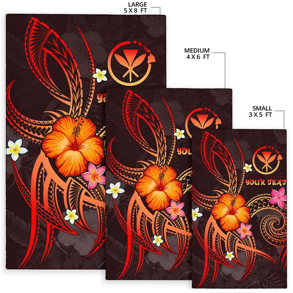 Polynesian Hawaii Personalised Area Rug - Legend of Kanaka Maoli (Red) - Polynesian Pride