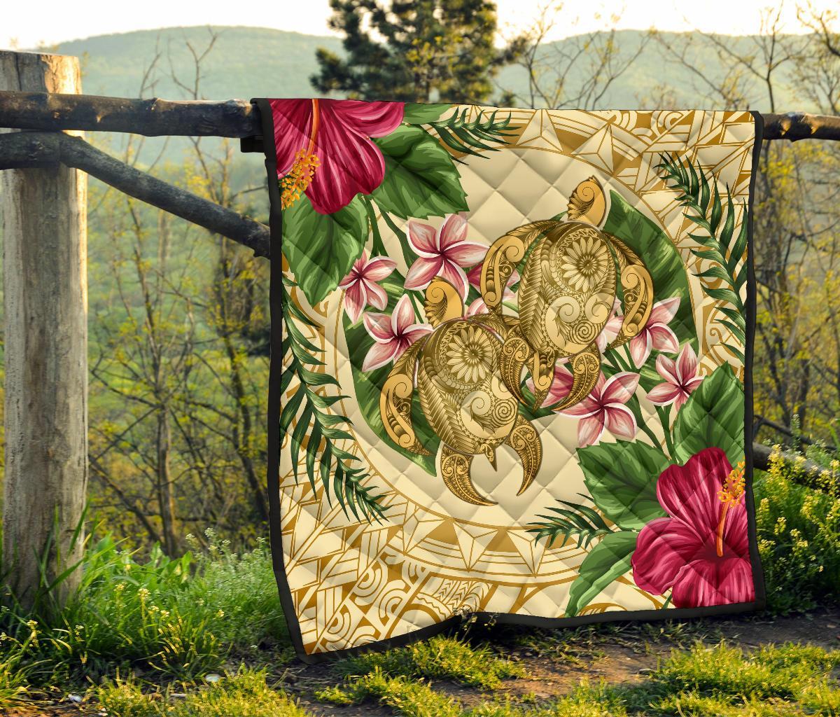 Hawaii Premium Quilt - Turtle Premium Quilt Strong Pattern Hibiscus Plumeria AH - Polynesian Pride
