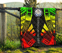 Marshall Islands Premium Quilt - Marshall Islands Seal Polynesian Reggae Tattoo - Polynesian Pride