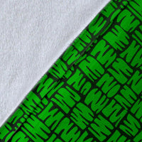 Pohnpei Micronesia Premium Blanket Green - Turtle With Hook - Polynesian Pride